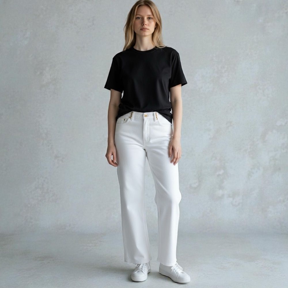St. John Sport Vintage Y2K White Mid Rise Straight Leg Pant Women Size 6 30x27